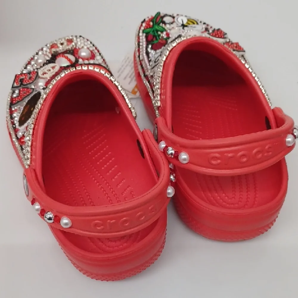 Crocs Red Embellished Clogs - Picture 9 of 11